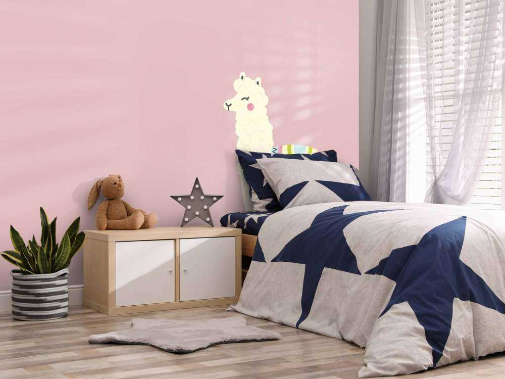 Alpaca design met een roze achtergrond