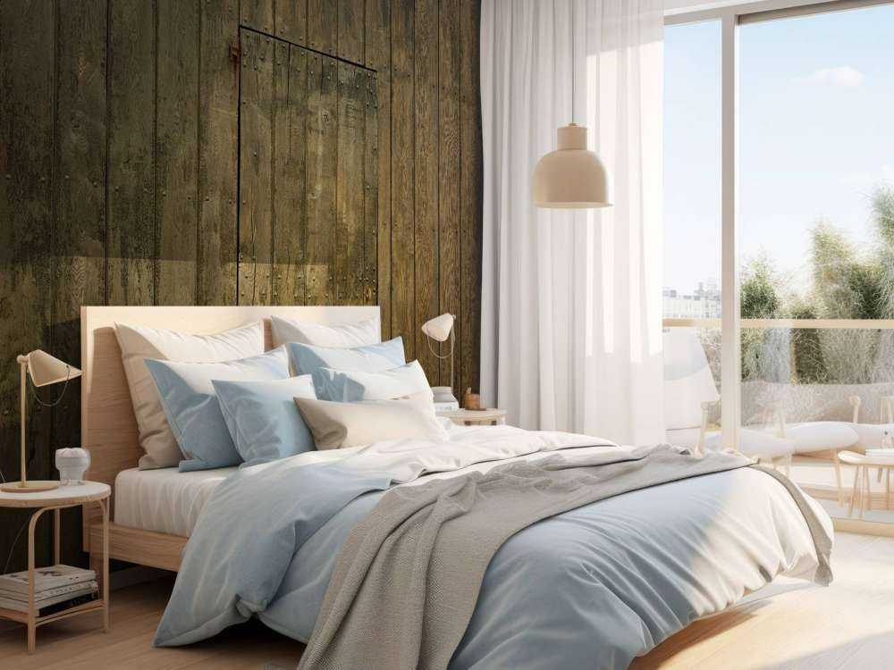 Houten muur met deur