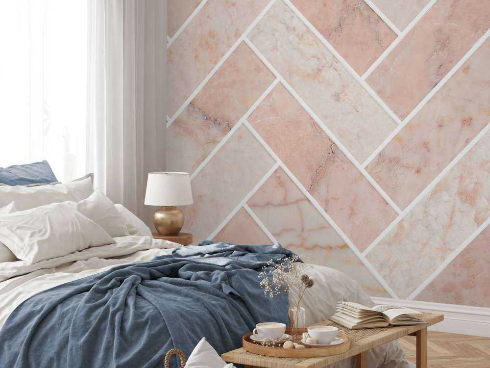 Roze marmer visgraat