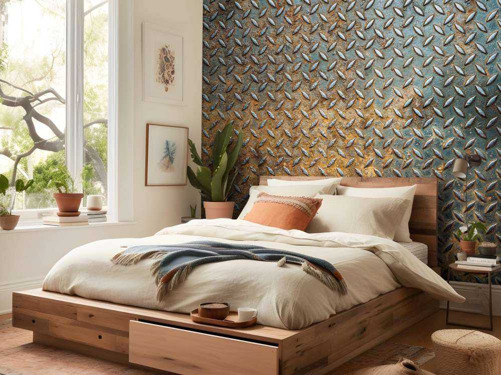 Roestige industriële wand