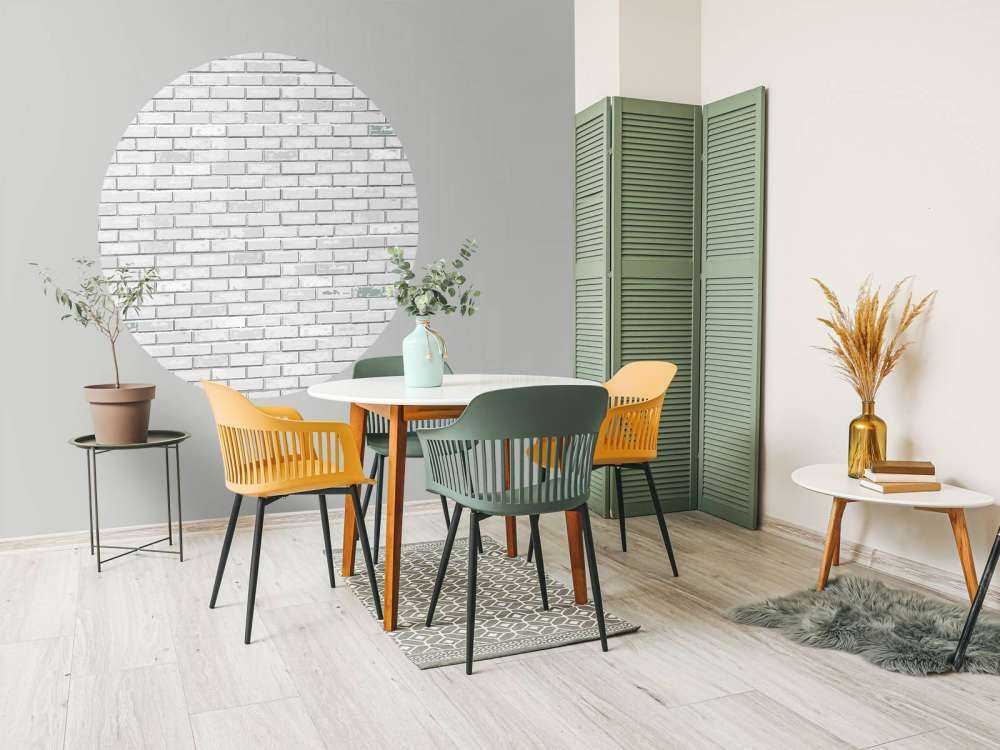 Witte bakstenen muur