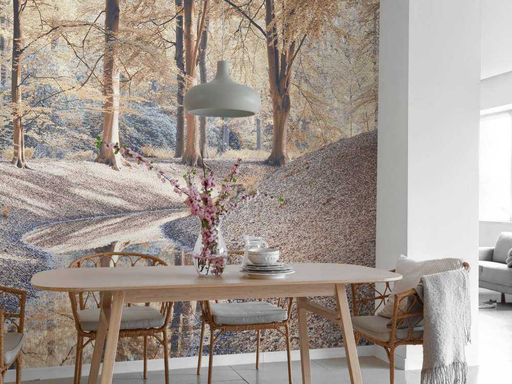 Beekje in bos - pastel