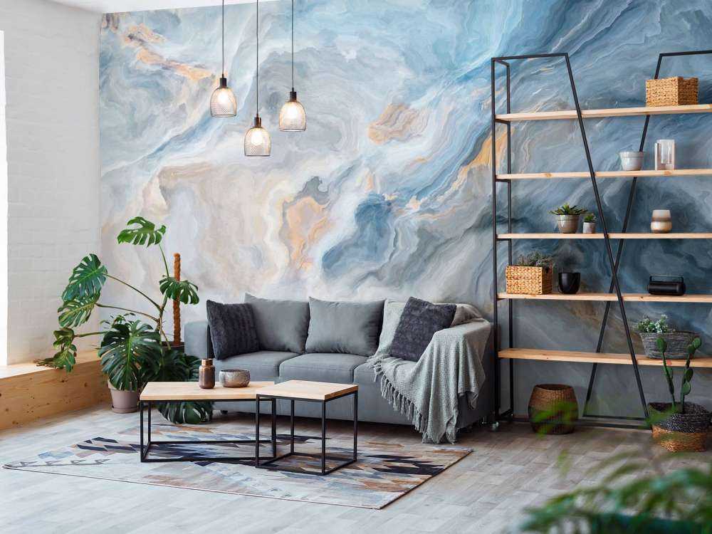 Blauw gekleurd marmer