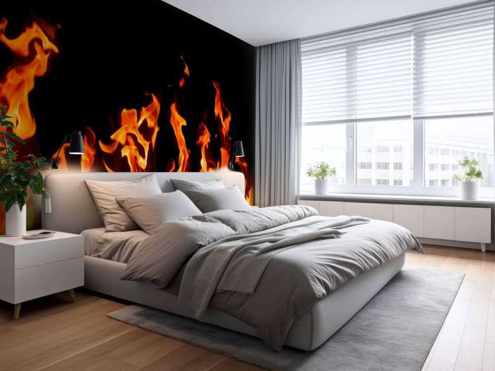 Vuur met een zwarte achtergrond