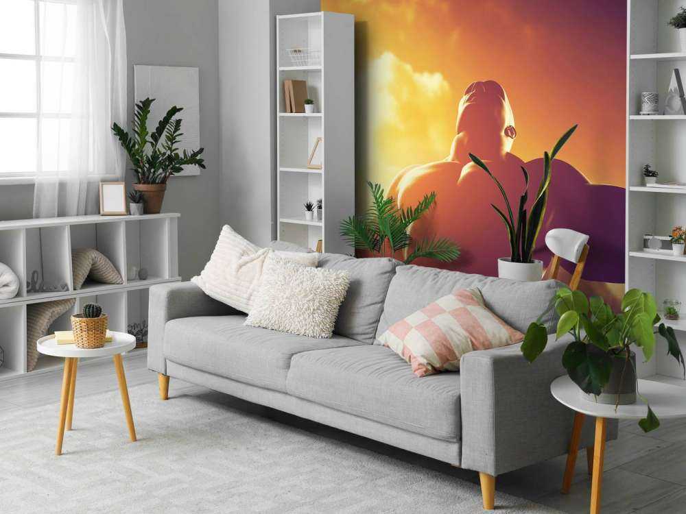 Gespierde man bij zonsondergang