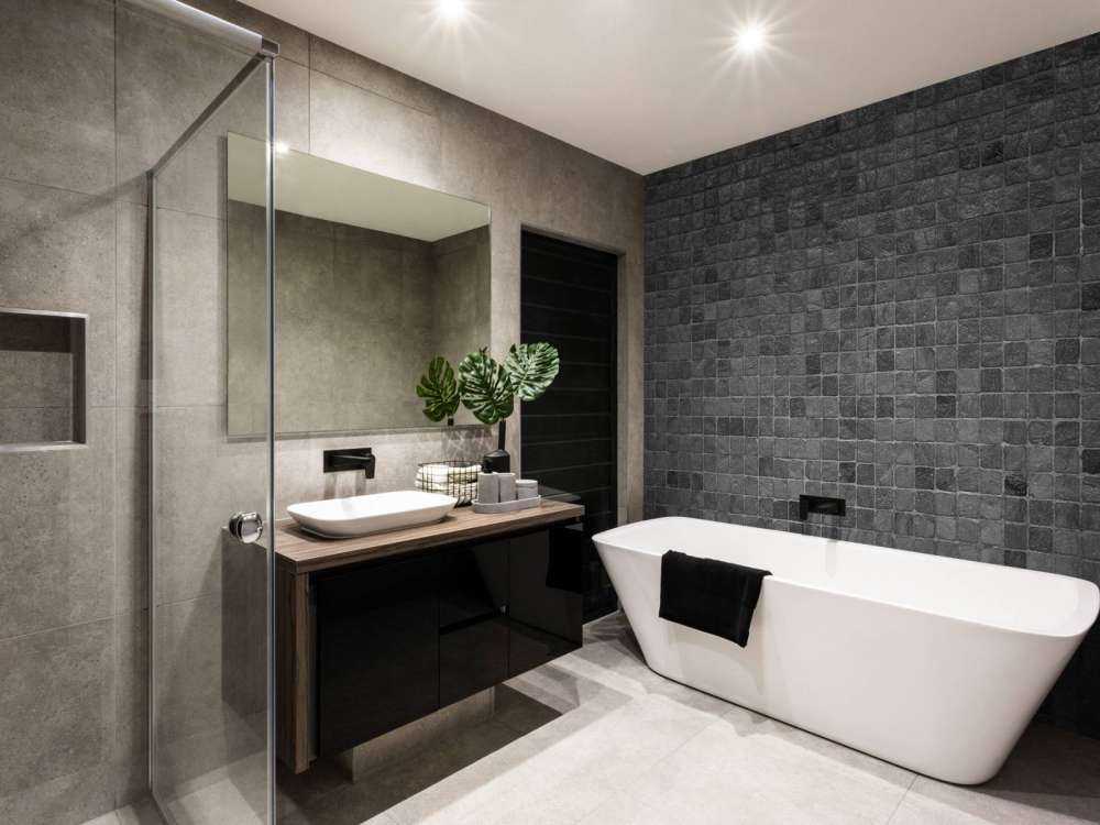 Muur met zwarte en grijze Mozaïek