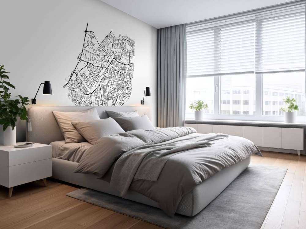 Plattegrond van Leiden, wit 