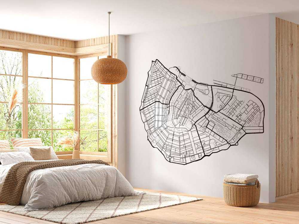 Plattegrond Amsterdam centrum, wit
