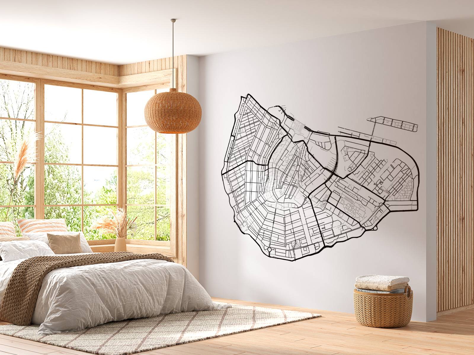 Plattegrond Amsterdam centrum, wit