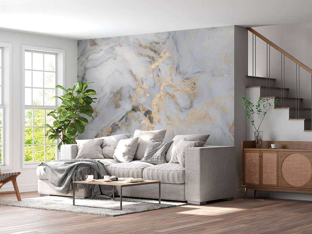 Wit natuursteen met goud