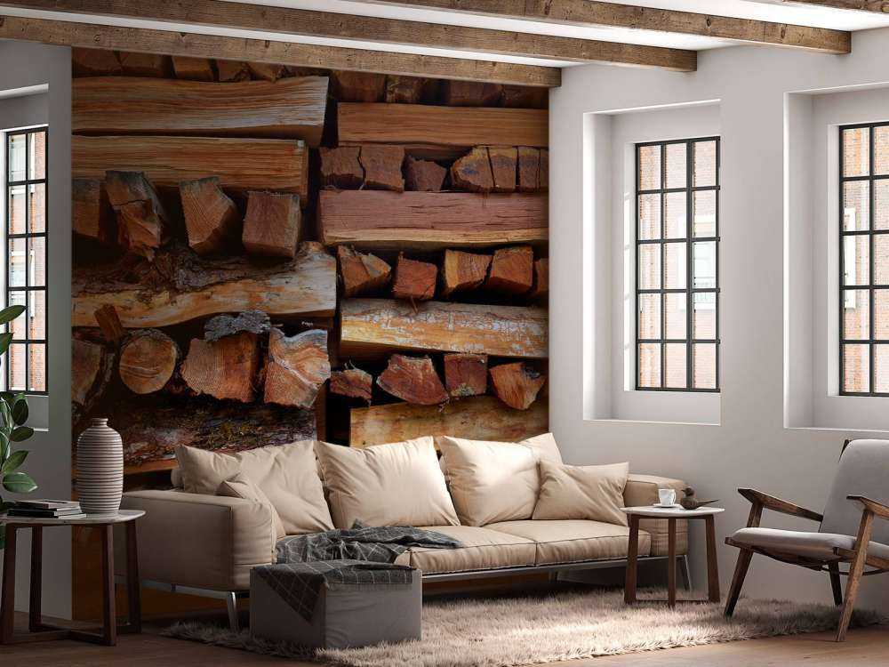 Stapel met houtblokken