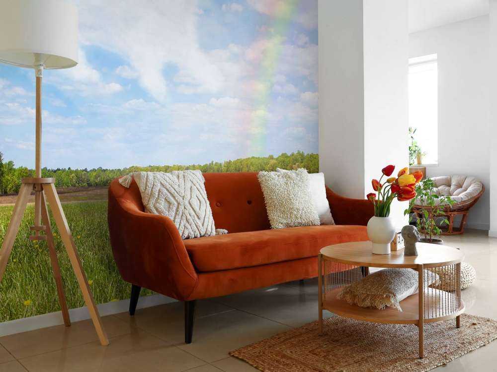 Open veld met Hond Engel wolk