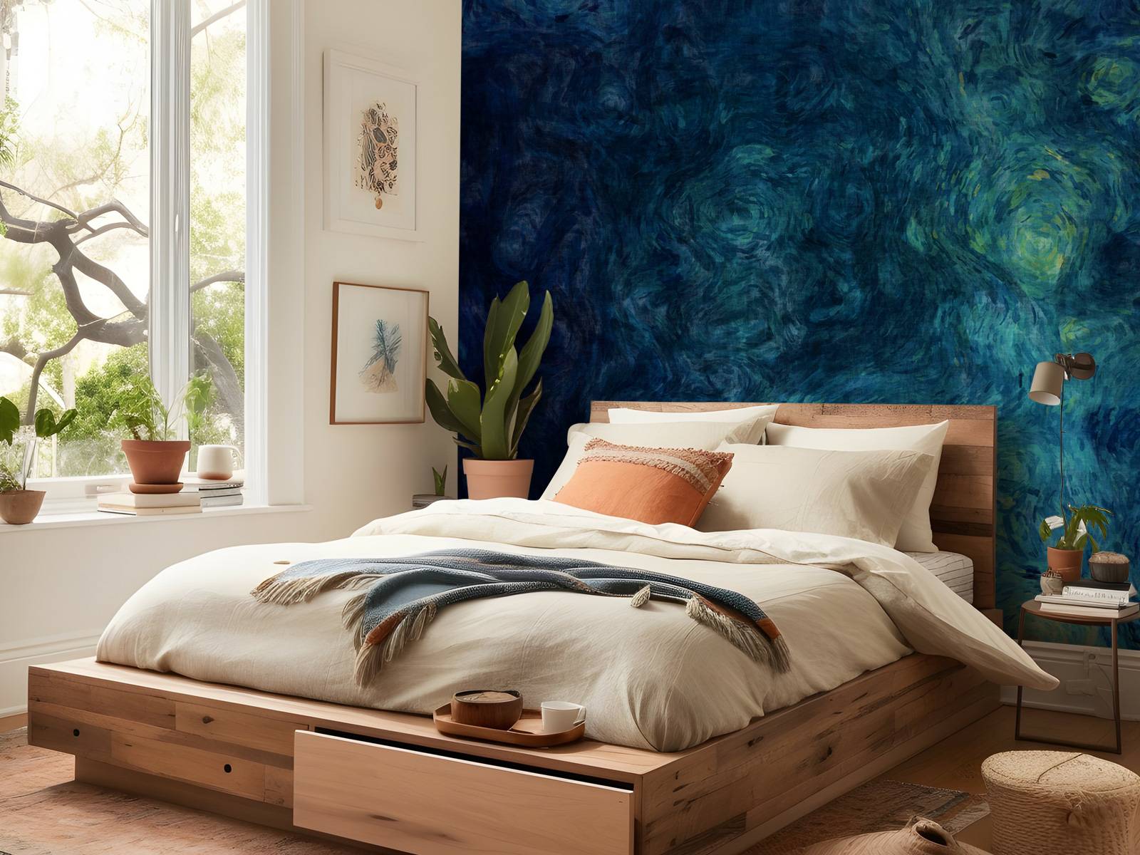 Blauw rook patroon