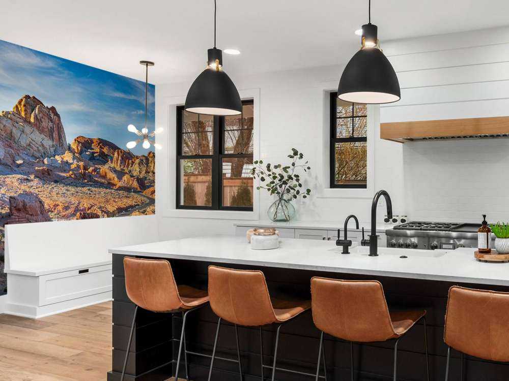 Weg door de Nevada woestijn