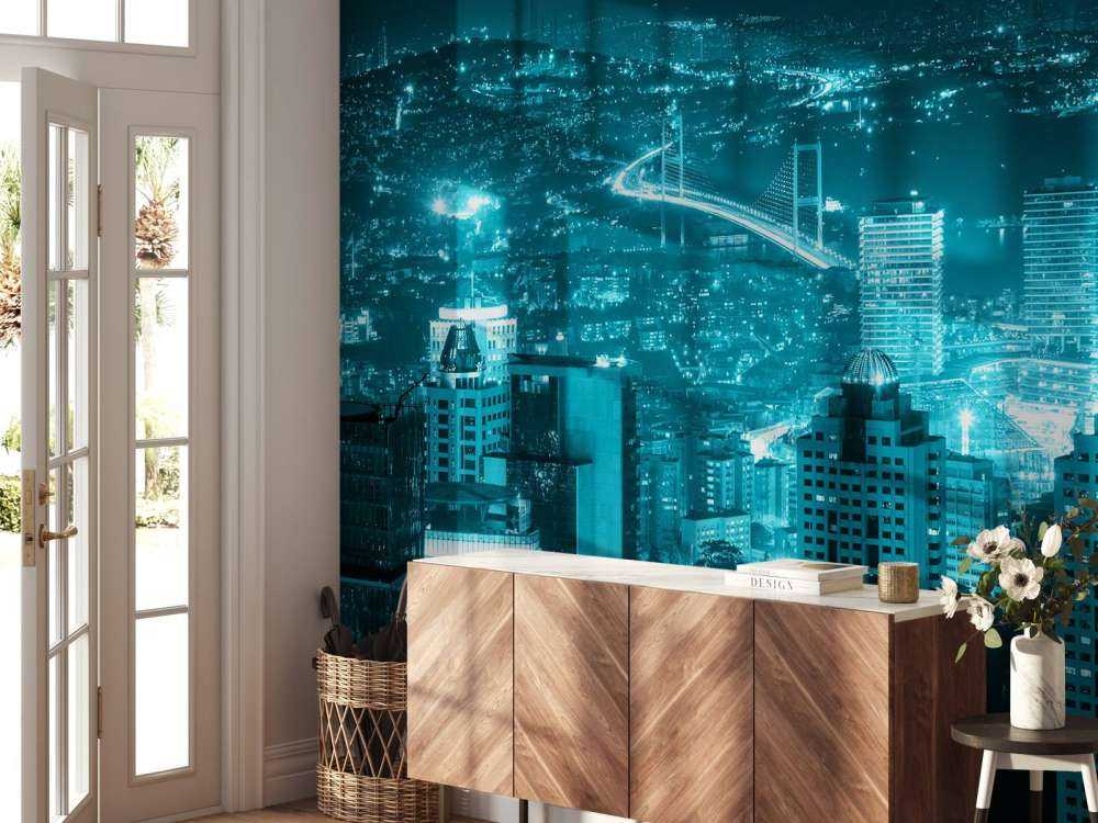 Istanbul met een blauw effect