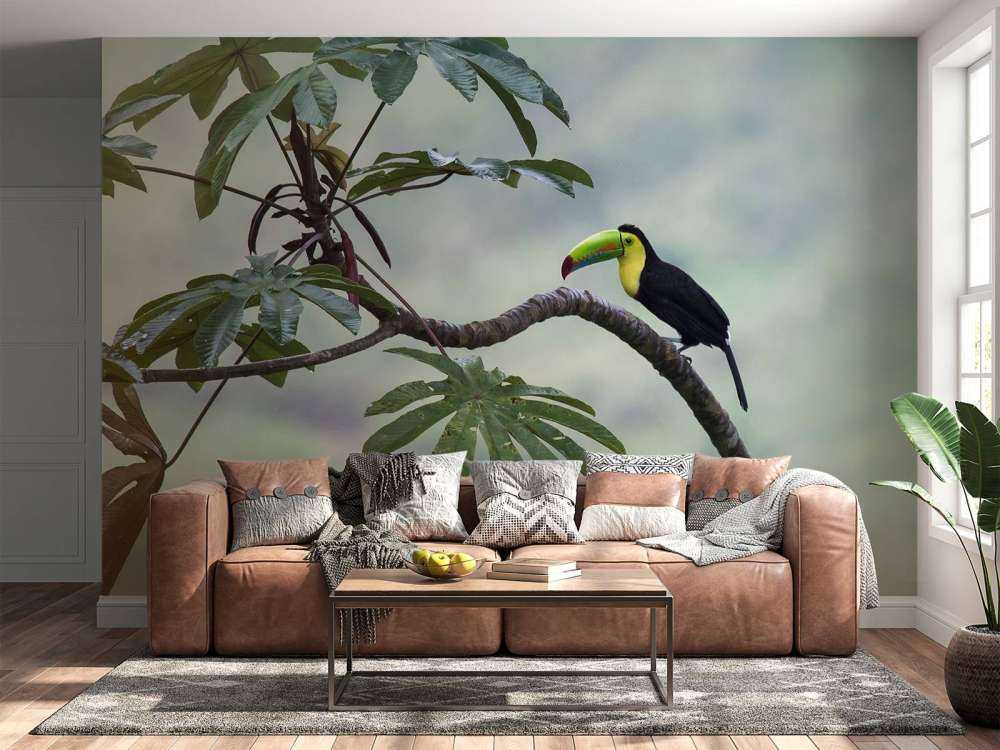 Exotische vogel op een tak