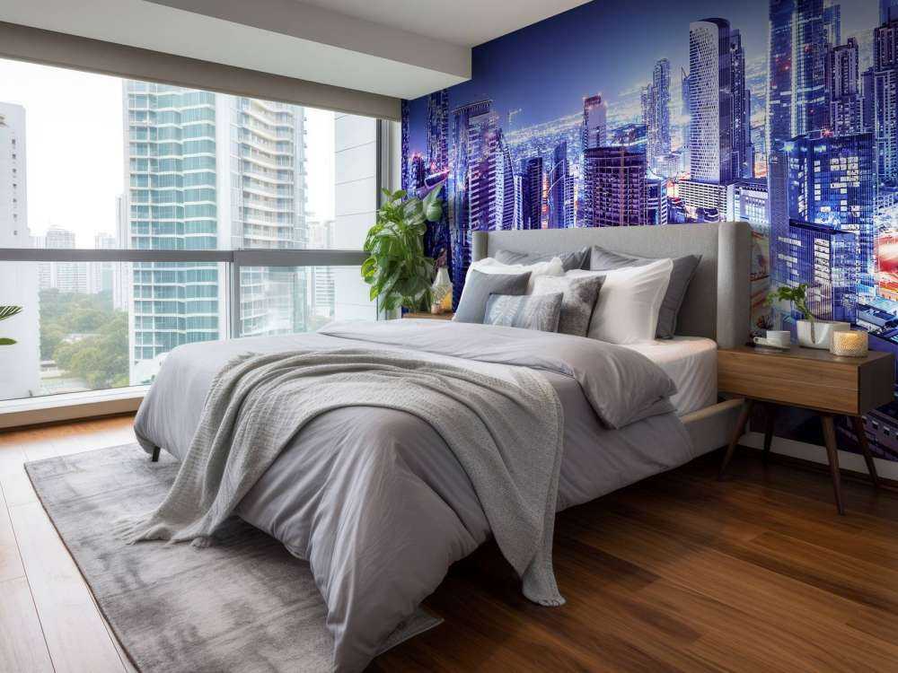 Dubai met een blauw effect