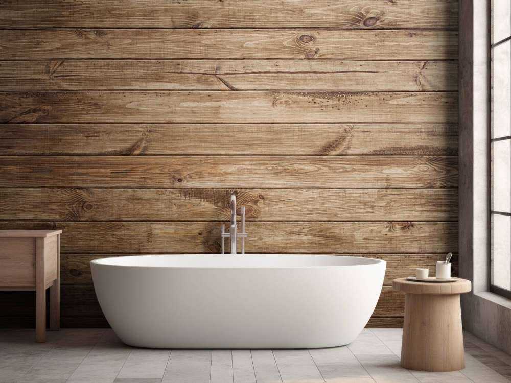 Horizontale houten planken