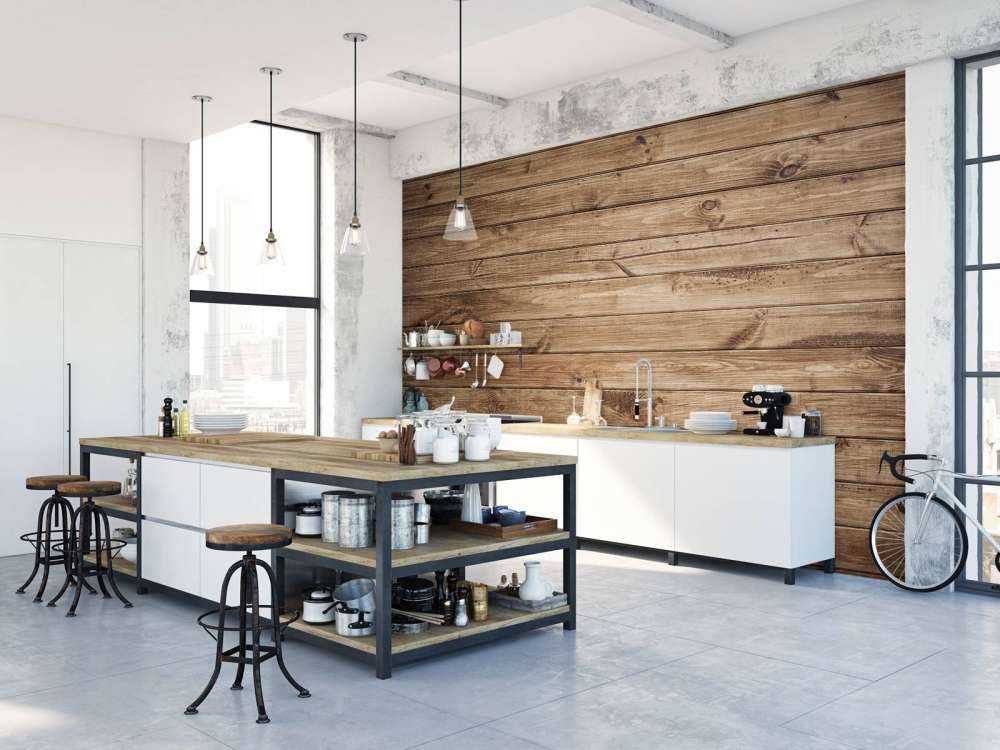 Horizontale houten planken