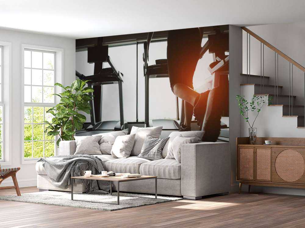 Loopbanden met zonlicht erop