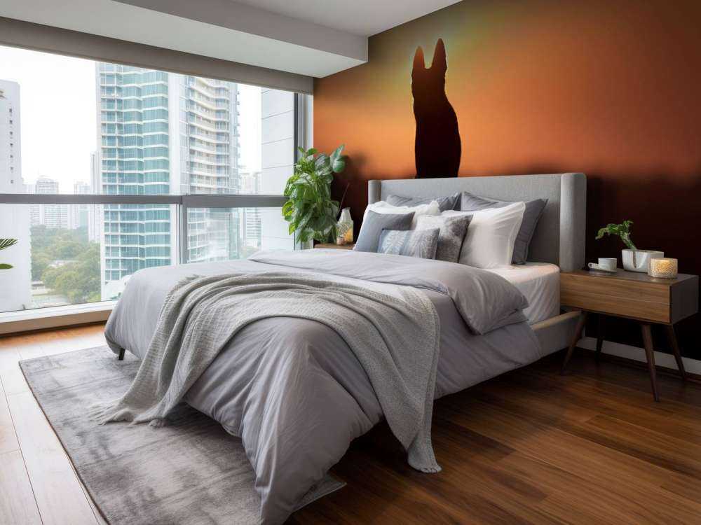 Hond bij zonsondergang