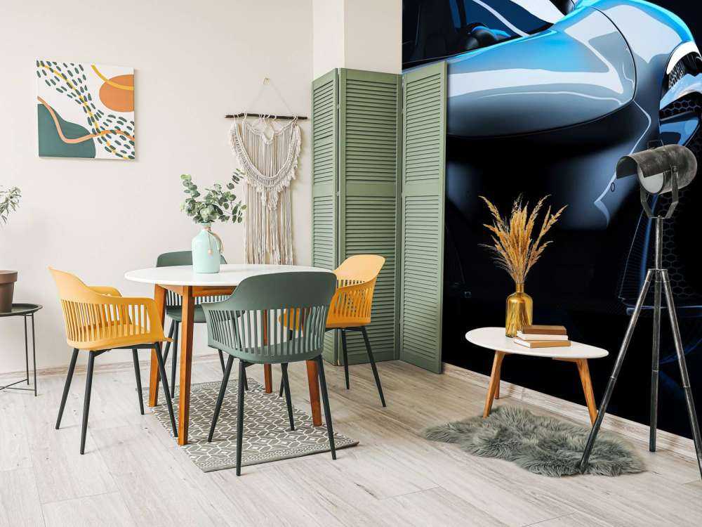 Blauwe sportwagen design