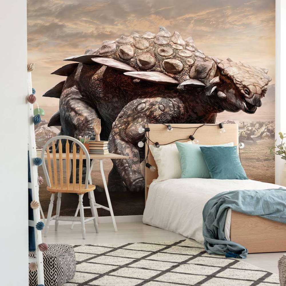 Dinosaurus in een verlaten gebied