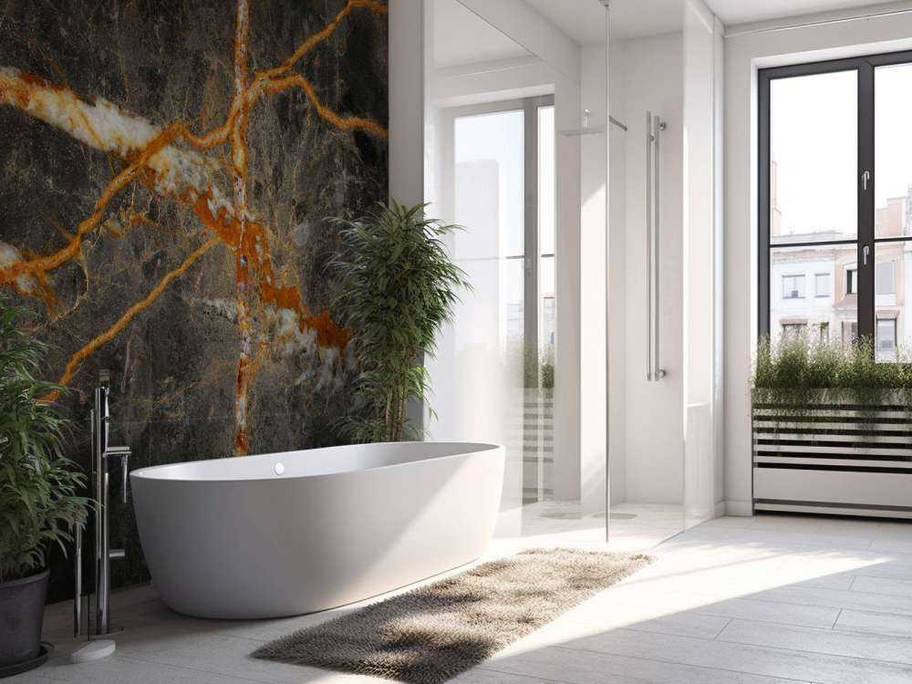 Marmer met koperkleur