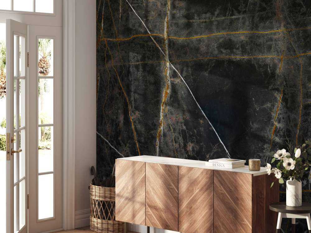 Zwart marmer met kopertinten