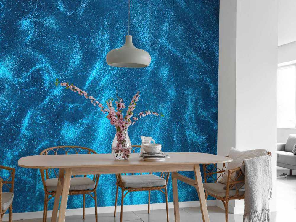 Blauwe glitter stroom