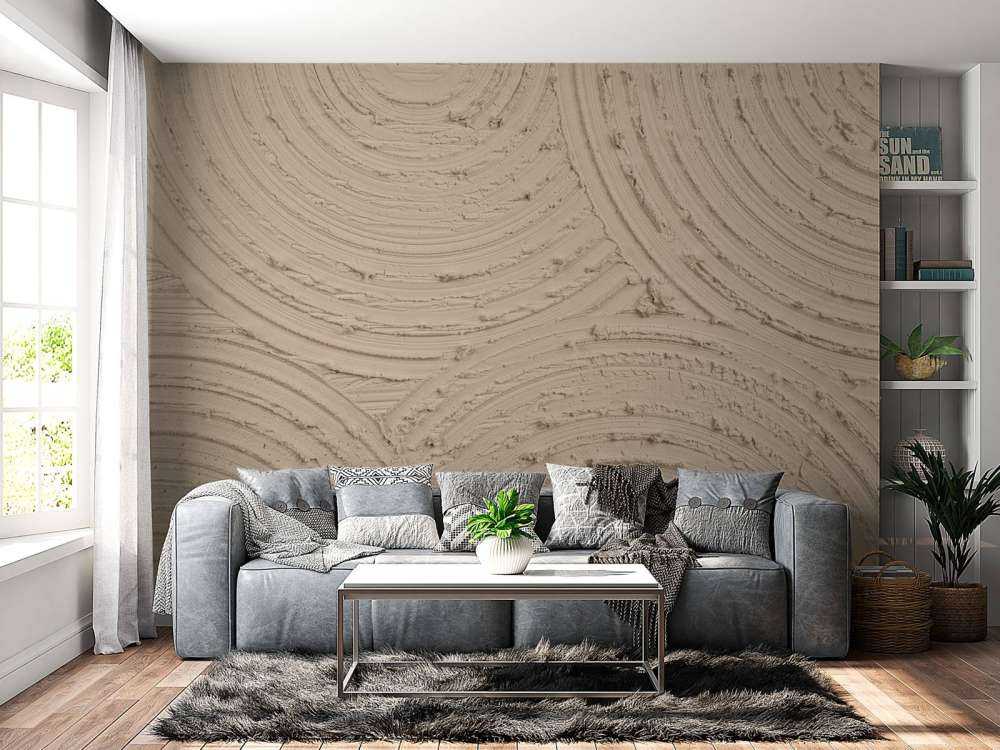 Zen cirkels grove structuur in taupe