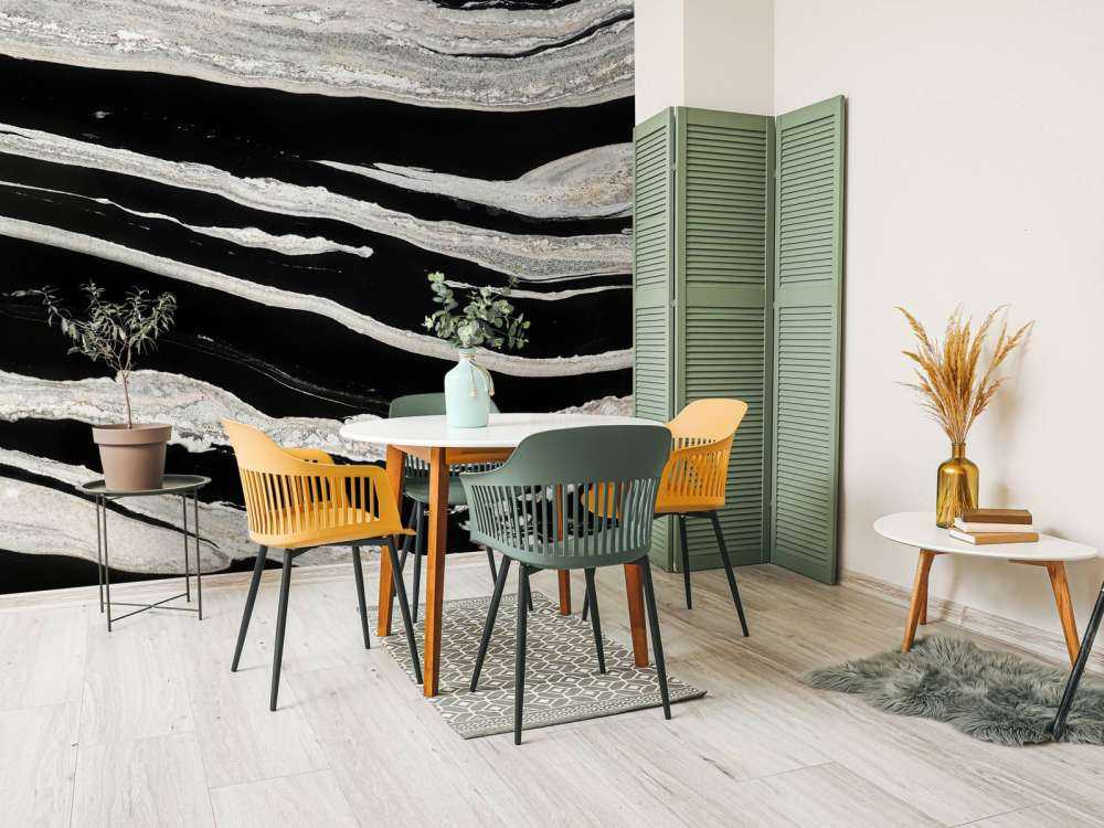 Zwart marmer met witte aders