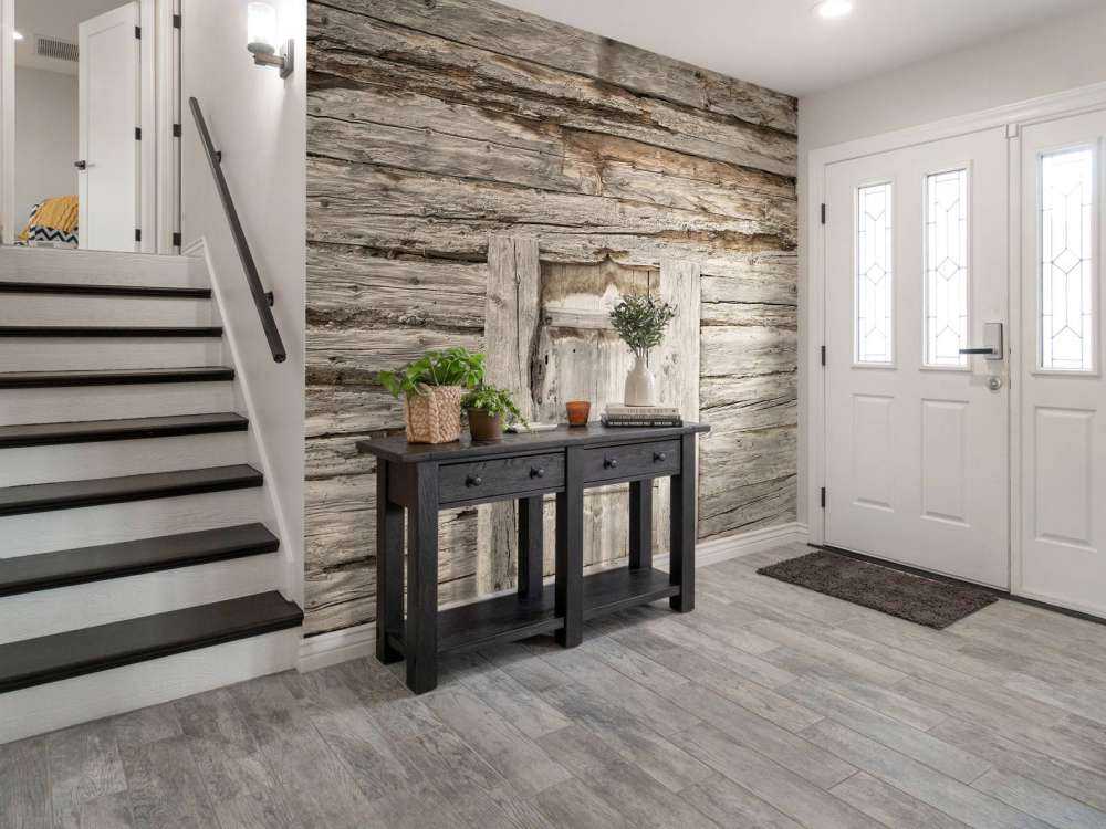 Beige planken met deurtje