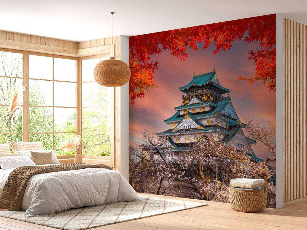 Osaka kasteel door de bomen