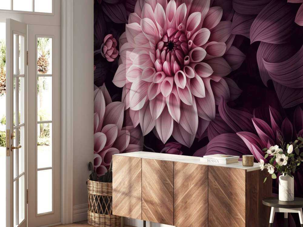 Opulent moody dahlia flowers moody pink