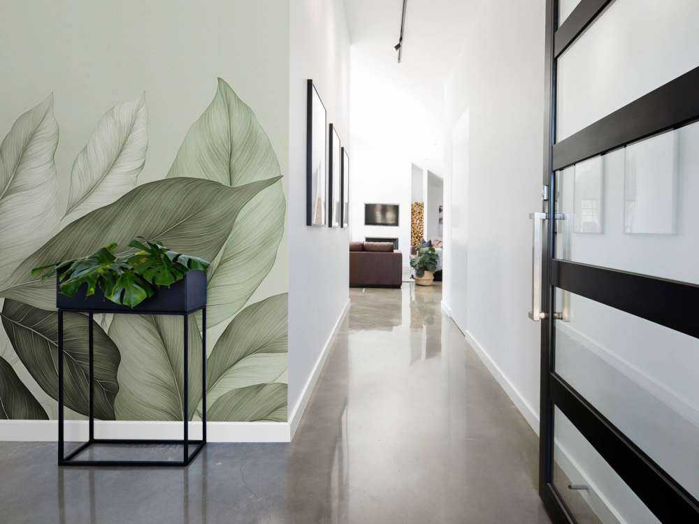 Soft botanical foliage green tranquility