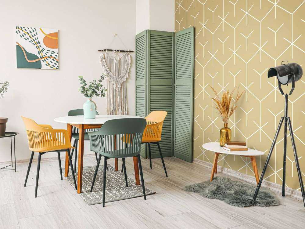 Geometrische hexagons, goud