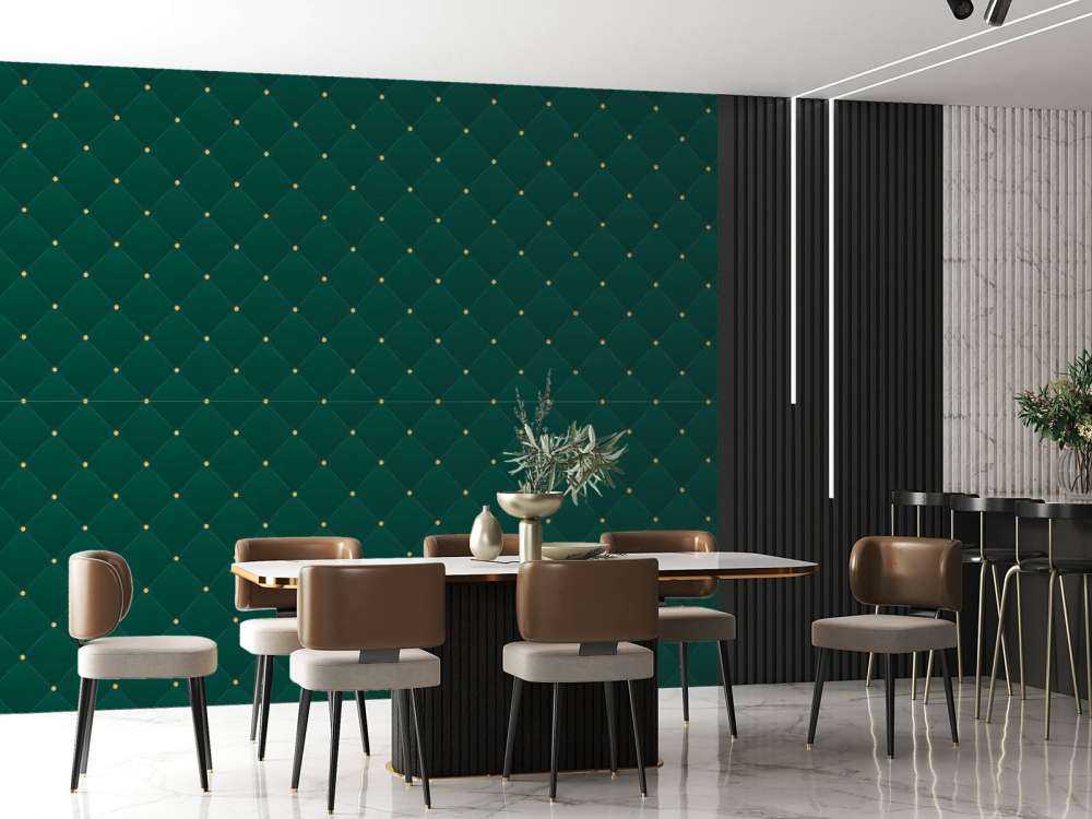 Donkergroen chesterfield patroon