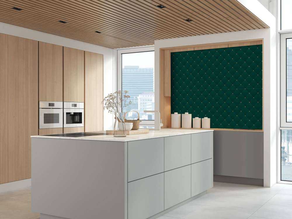 Donkergroen chesterfield patroon