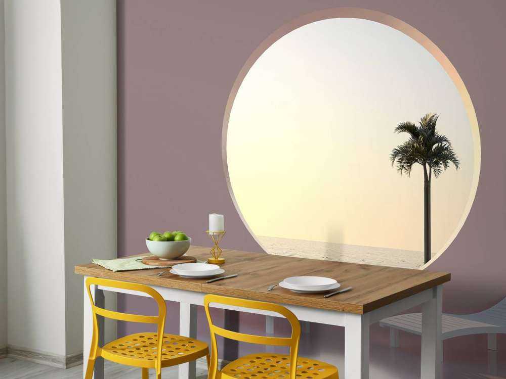 Roze muur met cirkel
