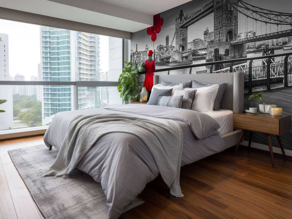 Vrouw bij de Tower bridge