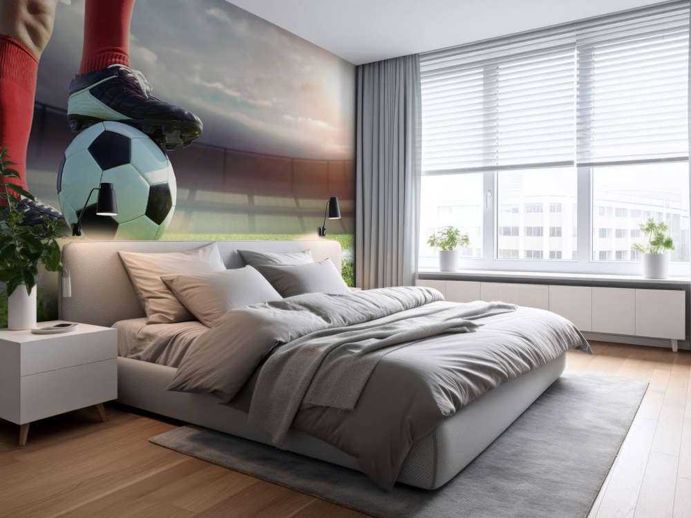 Stadion met voetballer