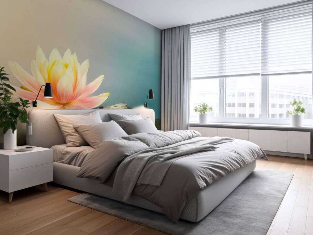 Vijver met lotusbloemen