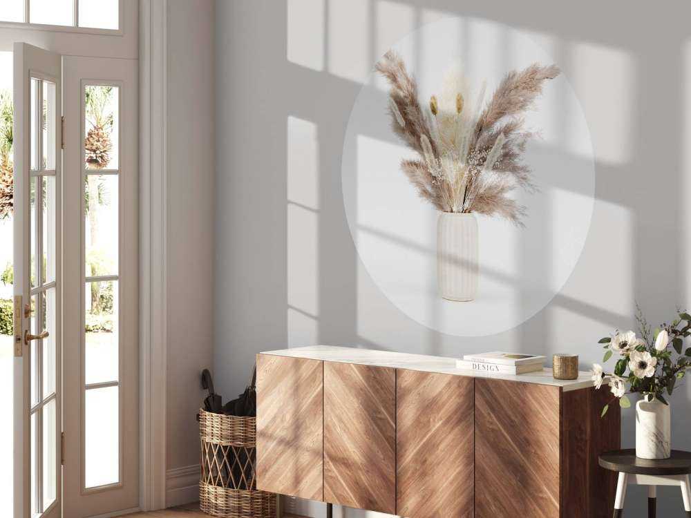 Vaas met beige planten