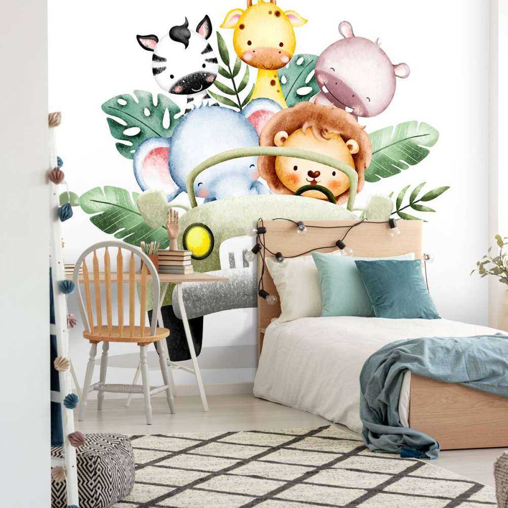 Safari dieren in jeep