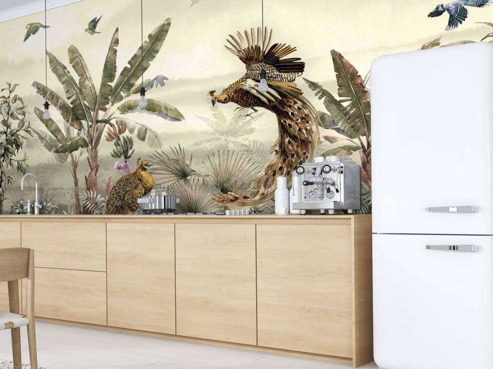 Jungle met vogels