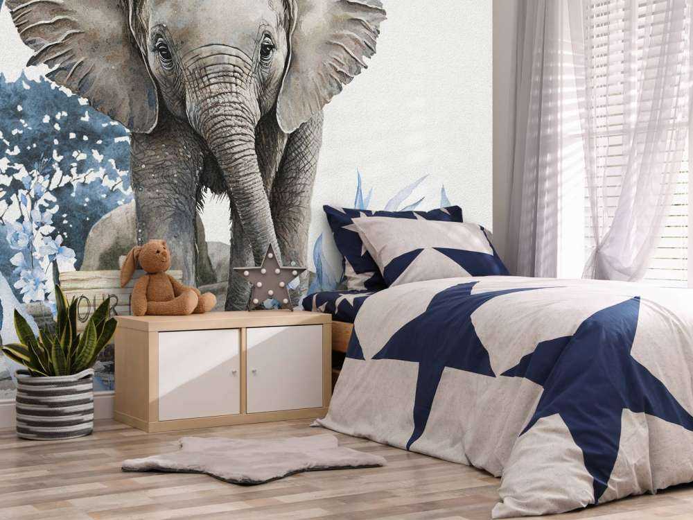 Olifantje in de jungle blauw