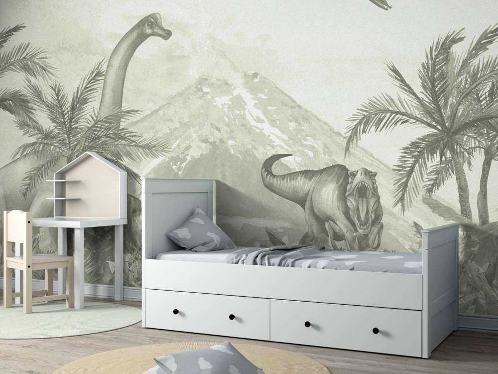 Verschillende dino's in groen