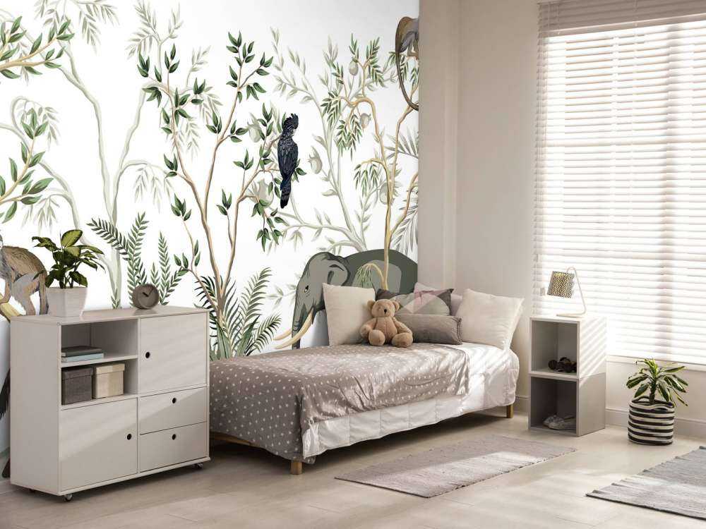 Getekende dieren in de jungle