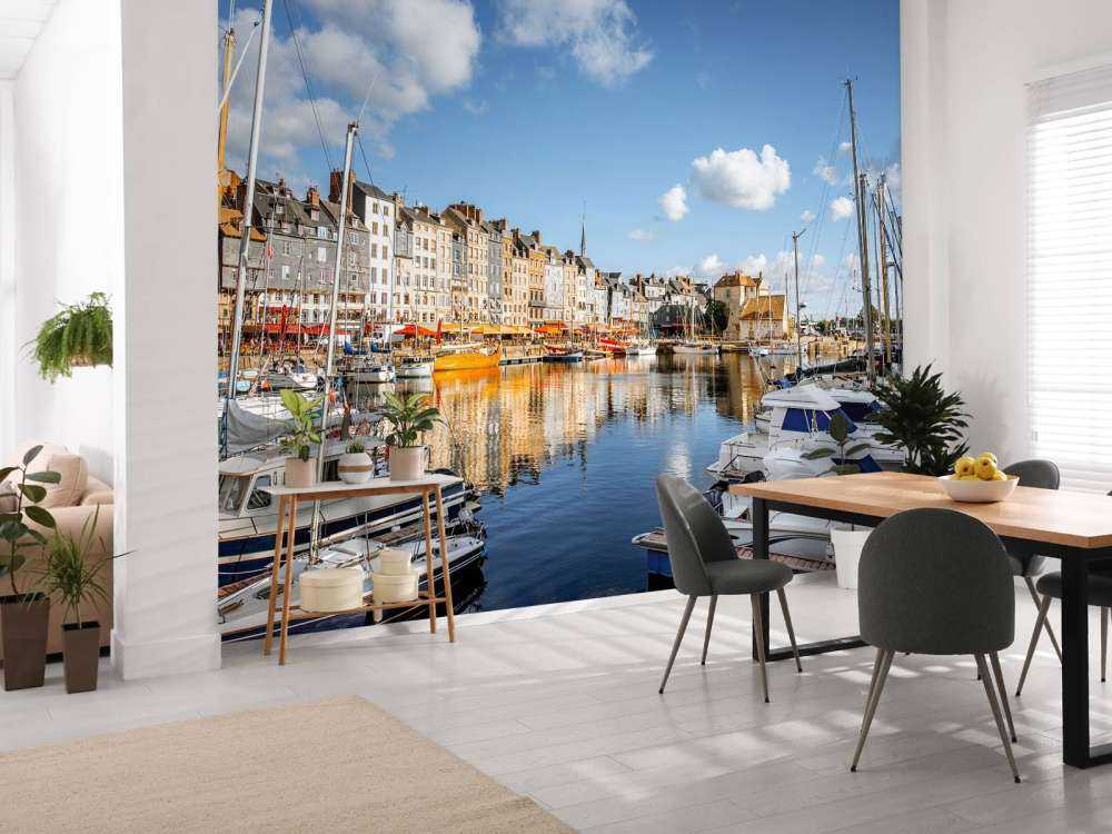 De haven van Honfleur in de ochtend